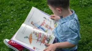 child reading a book