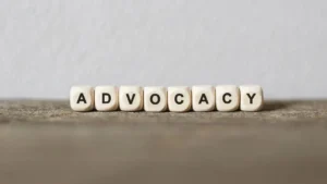 The word "Advocacy" in block letters.