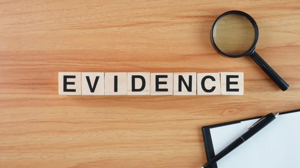 The word “Evidence” in block letters.